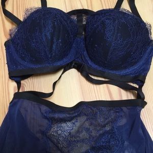 Victoria's Secret Intimates & Sleepwear - Stunning Blue and Black Fitted Lingerie Victoria's Secret Intimates & Sleepwear - Stunning Blue and Black Fitted Lingerie